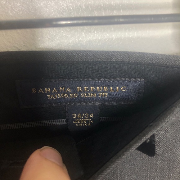 Banana Republic Tailored Slim Fit Gray Pants 34x34 - Picture 4 of 7